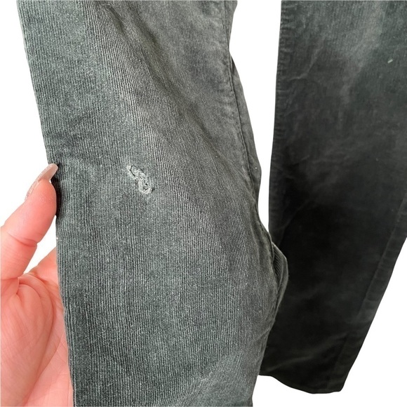 Anthropologie AG Slim Straight Stevie Corduroy Pant in Holly Green Size 26 - Picture 3 of 9